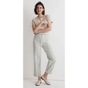 Madewell Emmet 2.0 Wide Leg Crop Pants Stripe Patch Pocket Edition Size 32 NWT